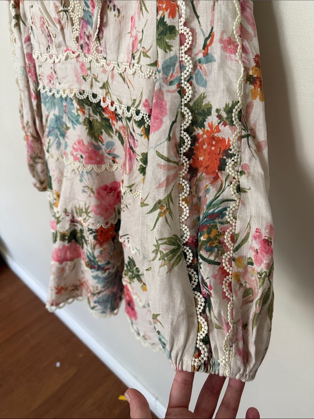 Zimmermann Floral Lace-Trim Mini Dress Excellent condition! - Picture 4 of 7